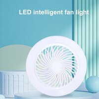 Small Ceiling Fan With Lights Adjustable Led Fan Lamp For Home, Kitchen, Office, Ganpati Decoration - Color: White