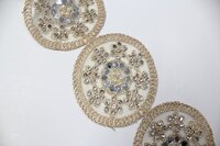 handwork lace & mirror  &moti & stone