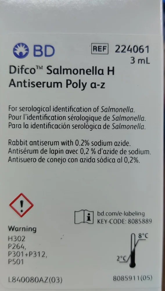 Salmonella H Antiserum Poly A-z 3ml Bd-difco - Physical State: Liquid