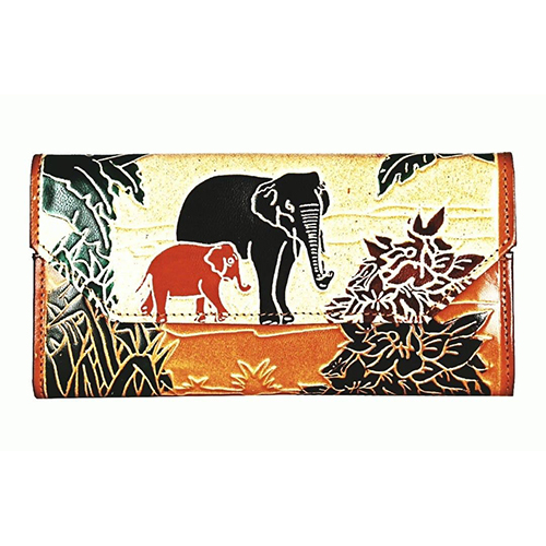 printed Leather Clutch Purse