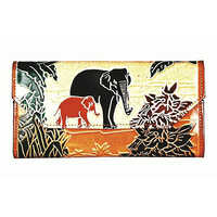 printed Leather Clutch Purse