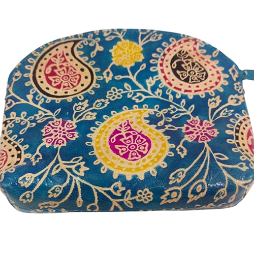 Oc210 Santiniketan Printed Leather Hand Pouch - Color: Different Available