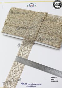 Embroidery & Stone Lace - Color: Golden
