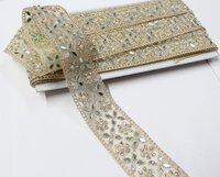 handwork lace & mirror & moti & stone