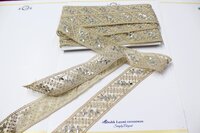 Designer Golden mirror ,moti Lace