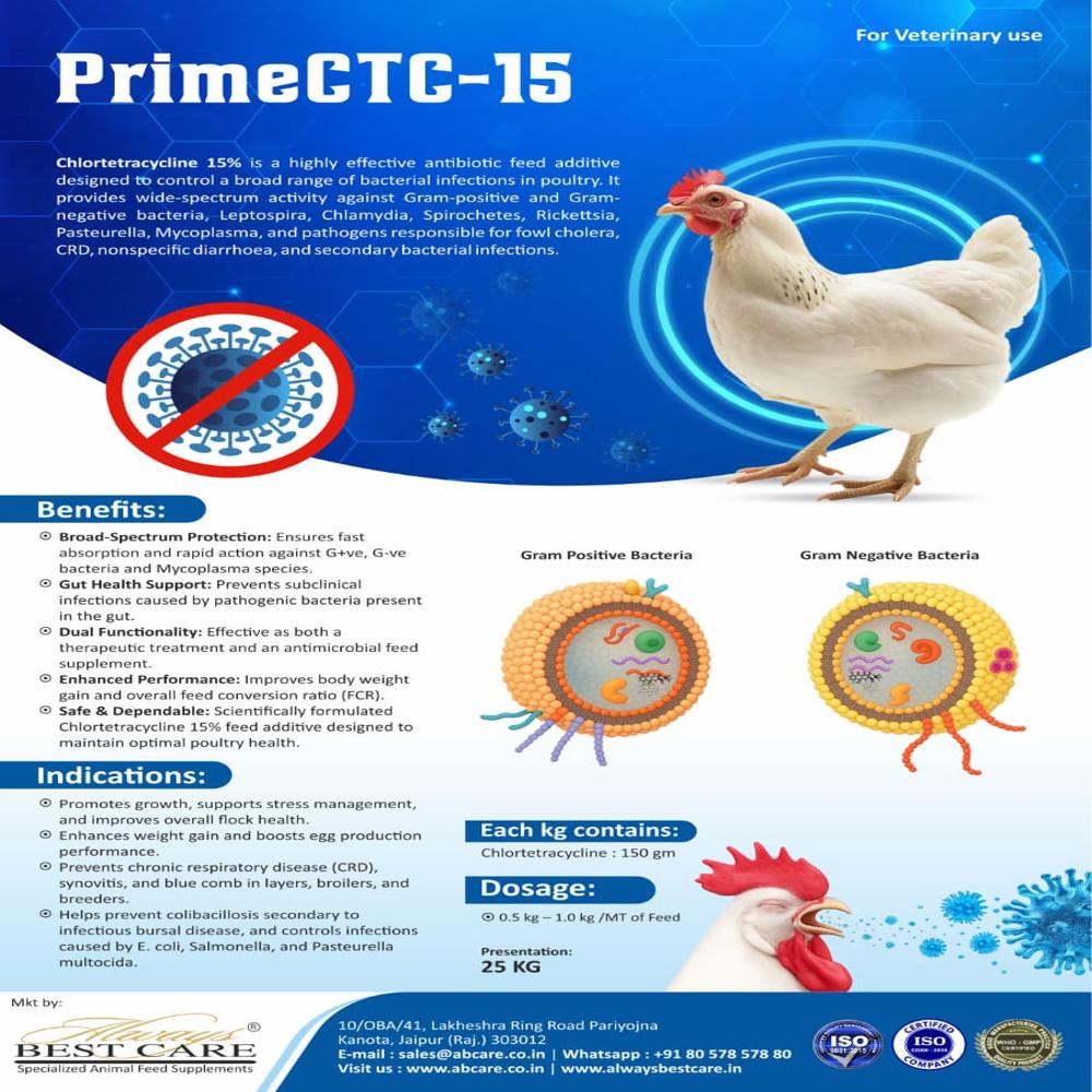 Chlortetracycline 15 % - Efficacy: Promote Healthy