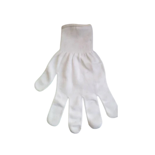 Nylon Lint Free Gloves - Nylon Material, Standard Size, White Color | Unisex Design, Full Finger Style, Knitted Plain Pattern