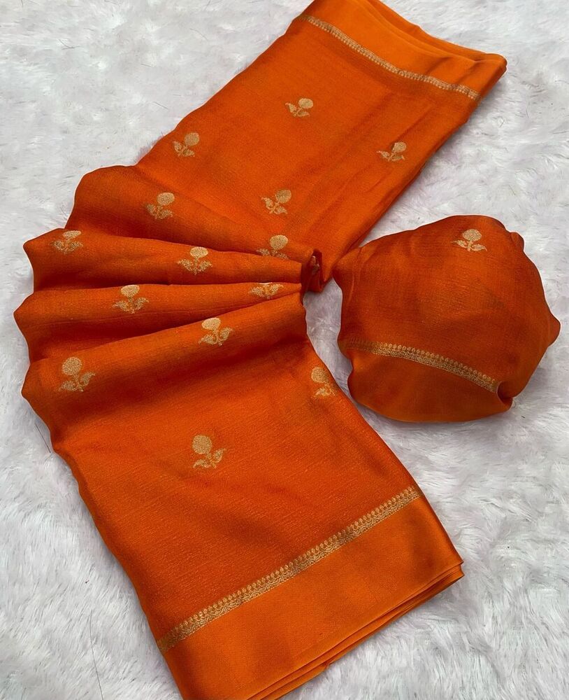 Pure Khadi Saree - Viscose Silk Fabric With Satin Border Pink Color Modern Jacquard Leaf Design Skin Friendly & Washable For Parties
