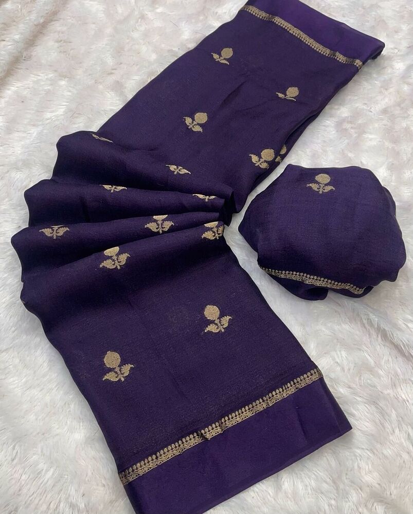 Pure Khadi Saree - Viscose Silk Fabric With Satin Border Pink Color Modern Jacquard Leaf Design Skin Friendly & Washable For Parties