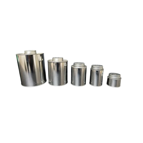 Solvent Cement Empty Tin Container - Color: Golden And Silver