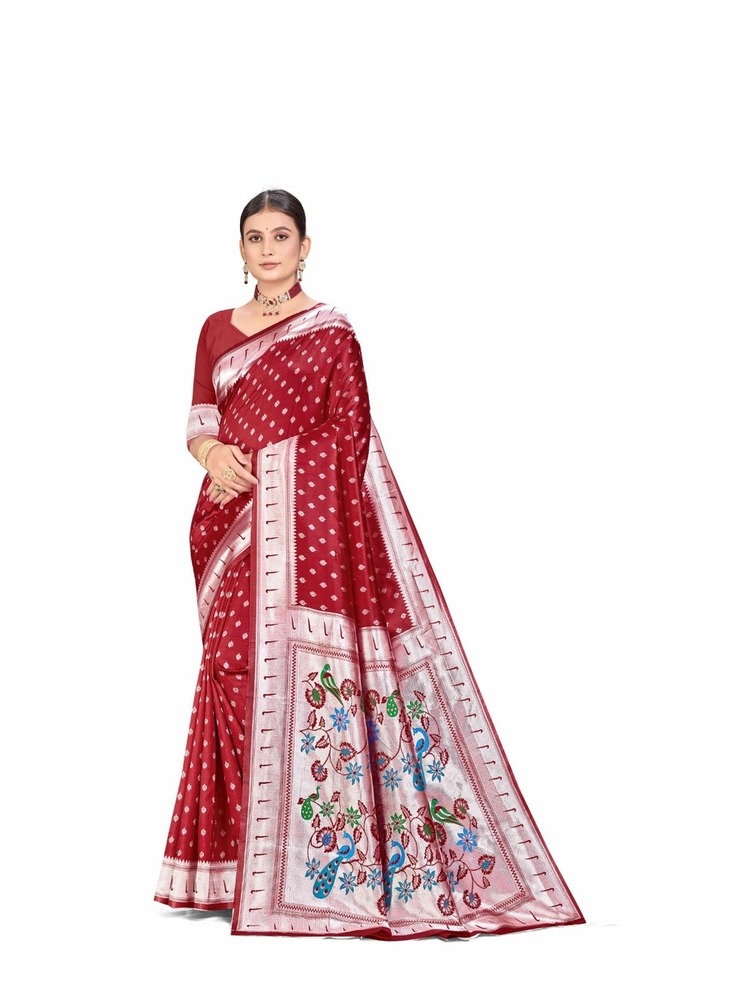 Silver Paithani Nky Saree - Color: Six Color
