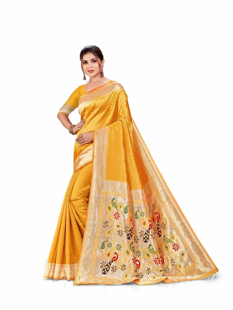 Silver Paithani Nky Saree - Color: Six Color