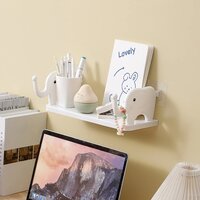 Floating Wall Shelves Wall-mounted Storage Shelf For Bathroom, Kitchen, Living Room - Color: White