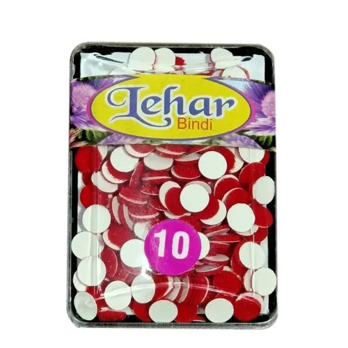 Lehar Ladies Bindi - Color: Red/White