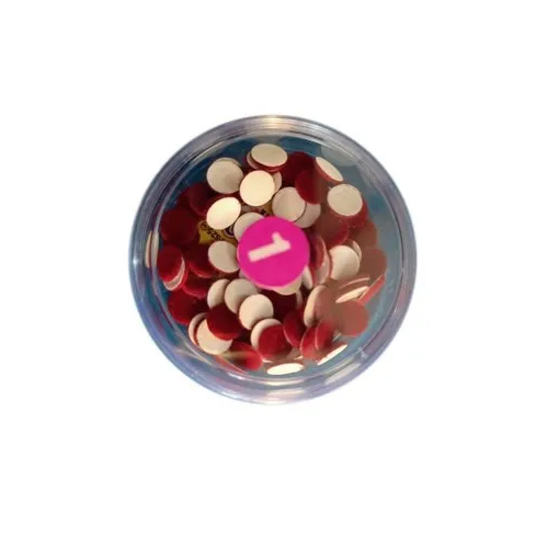 Kohinoor Round Bindi - Color: Red/White