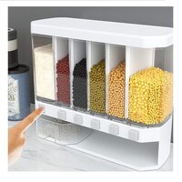 Wall Mounted Cereal Dispenser 6 Grid Dry Food Rice Dispense