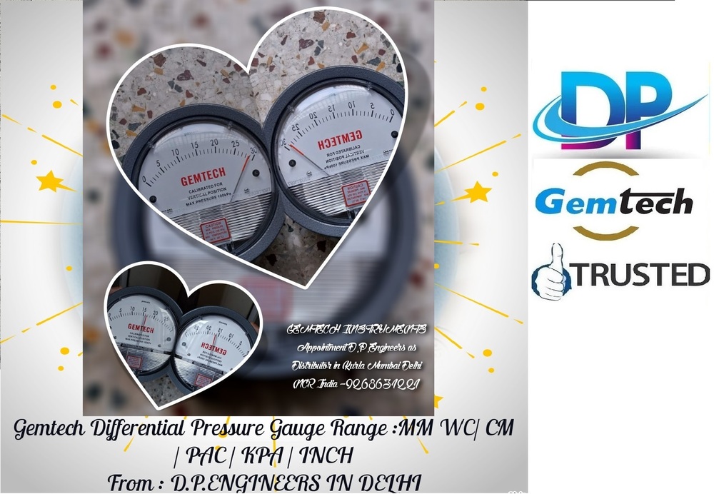 Top Differential Pressure Gauge Distributors Gemtech Products From Verified Sellers In Delhi Ncr India - Accuracy: - A 2% Of Full Span At 70 (21 (A 3% On -0