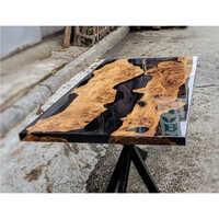 Epoxy Resin Teak Wood Center Table