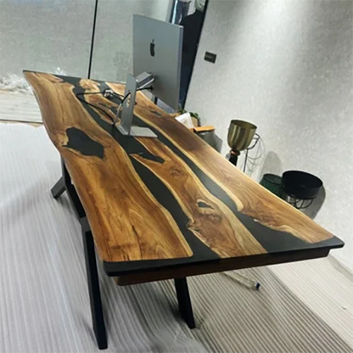 Wooden Epoxy Resin Conference Table