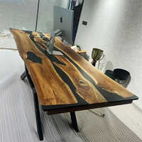 Wooden Epoxy Resin Conference Table