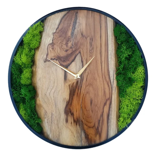 Preserved Moss Round Wall Clock