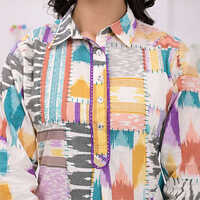 Straight Style Cotton Fabric Multi Color Kurta