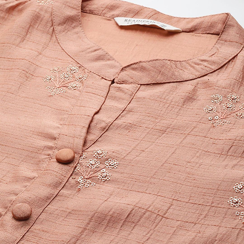 Womens Silk Sequinned Straight Kurta