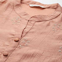 Womens Silk Sequinned Straight Kurta
