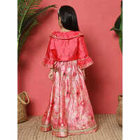 Straight Style Art Silk Fabric Pink Printed Lehenga Choli