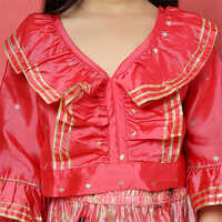 Straight Style Art Silk Fabric Pink Printed Lehenga Choli