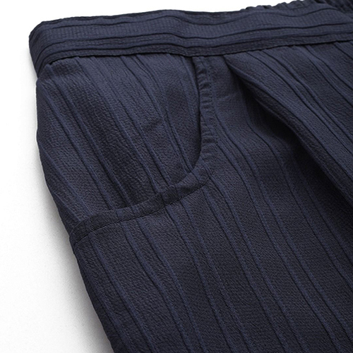 Polyester Fabric Blue Womens Palazzo