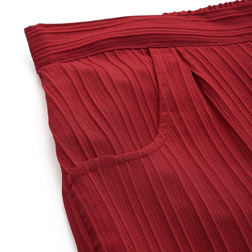 Polyester Fabric Red Womens Palazzo