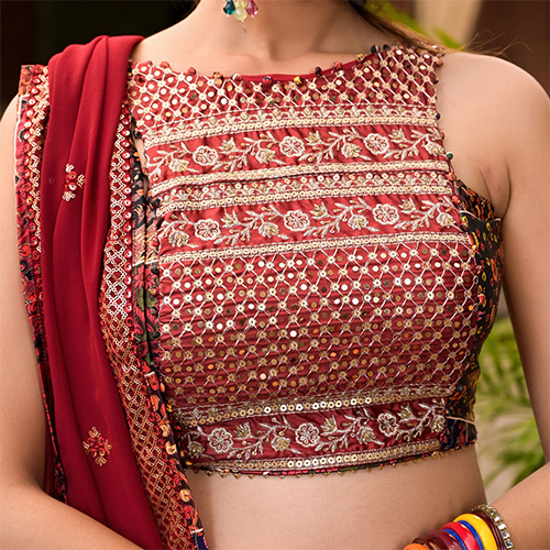 Satin Silk Fabric Multi color Lehenga Choli With Dupatta