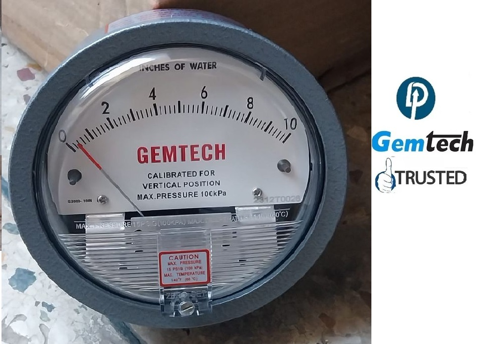 Wholesale In Delhi Gemtech Differential Pressure Gauges Range 60-0-60 Pascal