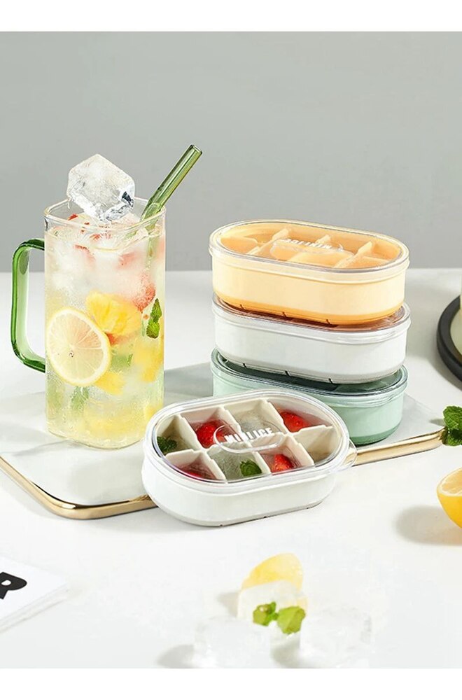 8 GRID MINI ICE CUBE TRAY WITH LID