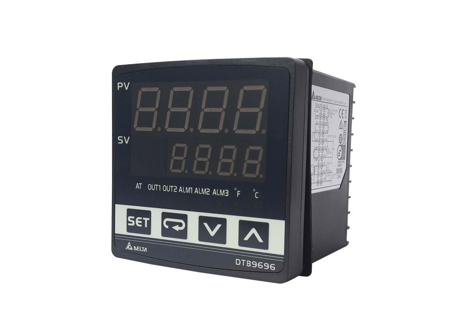 Temperature Controller - Dual Output 48x24mm, Black | Pid, Programmable Modes, Rs-485 Communication, Alarm Outputs, Event & Valve Function
