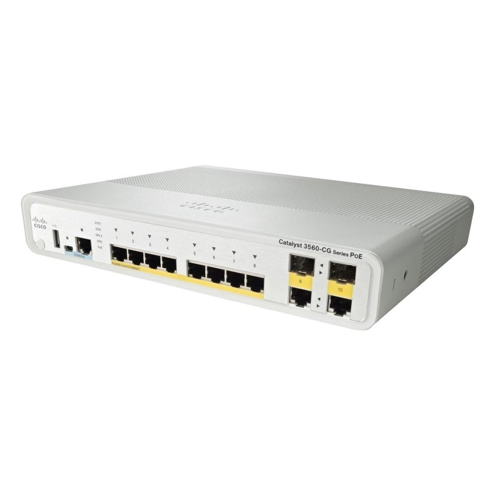 Cisco Ws-C3560Cg-8Pc-S 8-Port Gigabit Poe Managed Switch - Cable Length: Standard Ethernet Supported (Cat5E / Cat6) Meter (M)