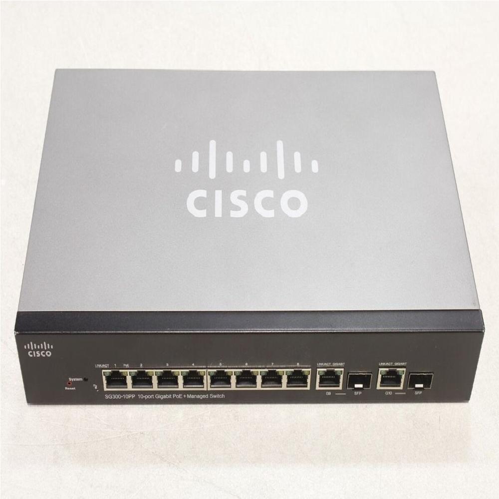 Cisco Sg300-10pp 10-port Gigabit Poe+ Managed Switch | Layer 3 | - Cable Length: Standard  Meter (M)
