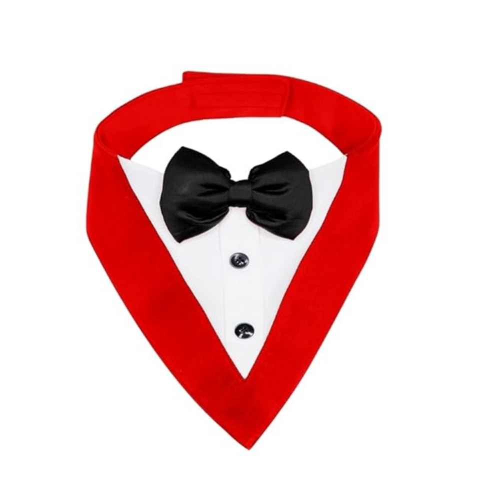 Dog Tuxedo Bandana red