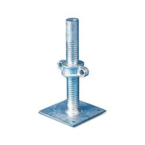 Adjustable Scaffolding Base Plate - Color: Silver