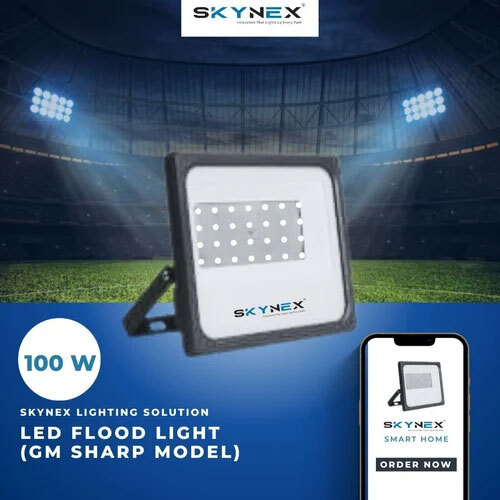 100w Led Flood Light (Gm Sharp Model) - Color: Black