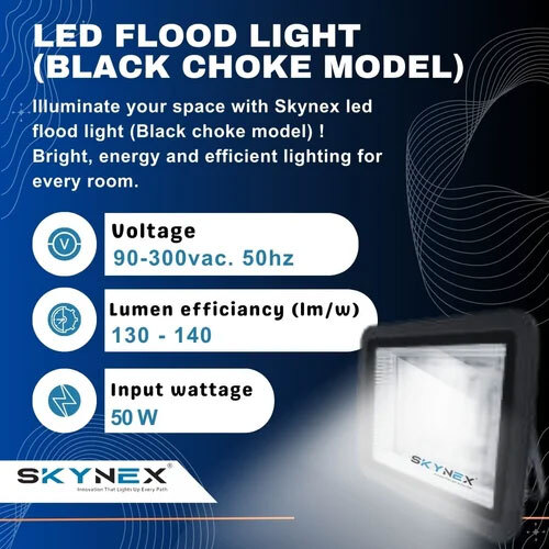 Skynex Led Flood Light 50 Watt ( Back Choke Model ) - Color: Black
