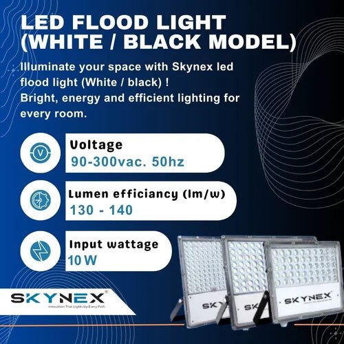 10w Led Flood Light (Lens White Model) - Color: Grey