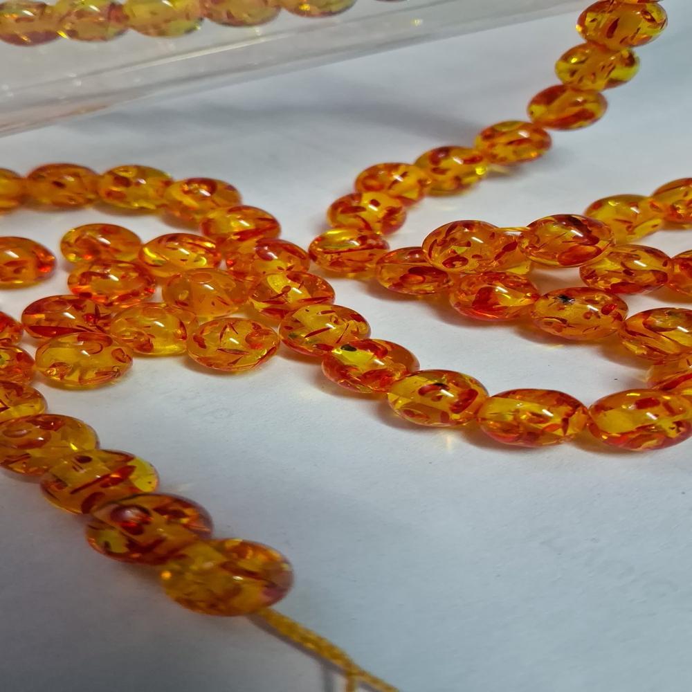 Amber Chinese Beads - Shape: Round
