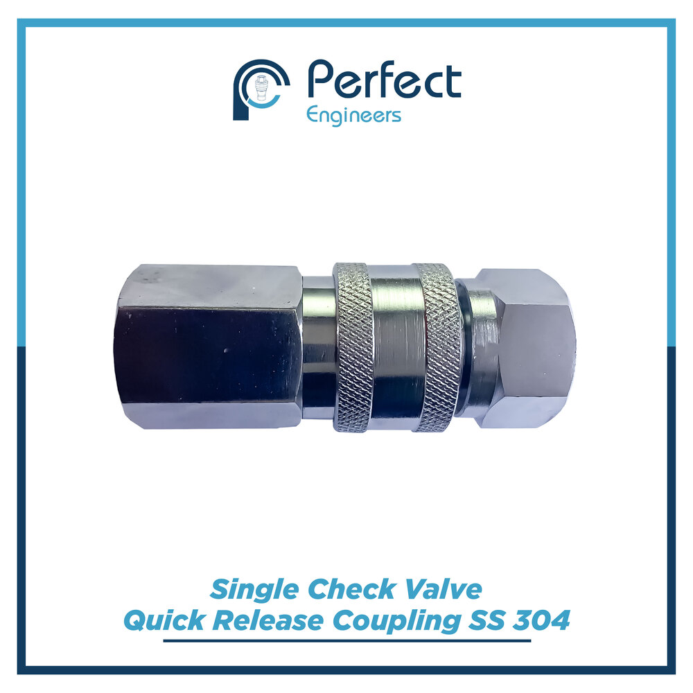 Brass Single Check Valve Quick Release Coupling - Application: A C Heavy Pumps A C Industrial Process