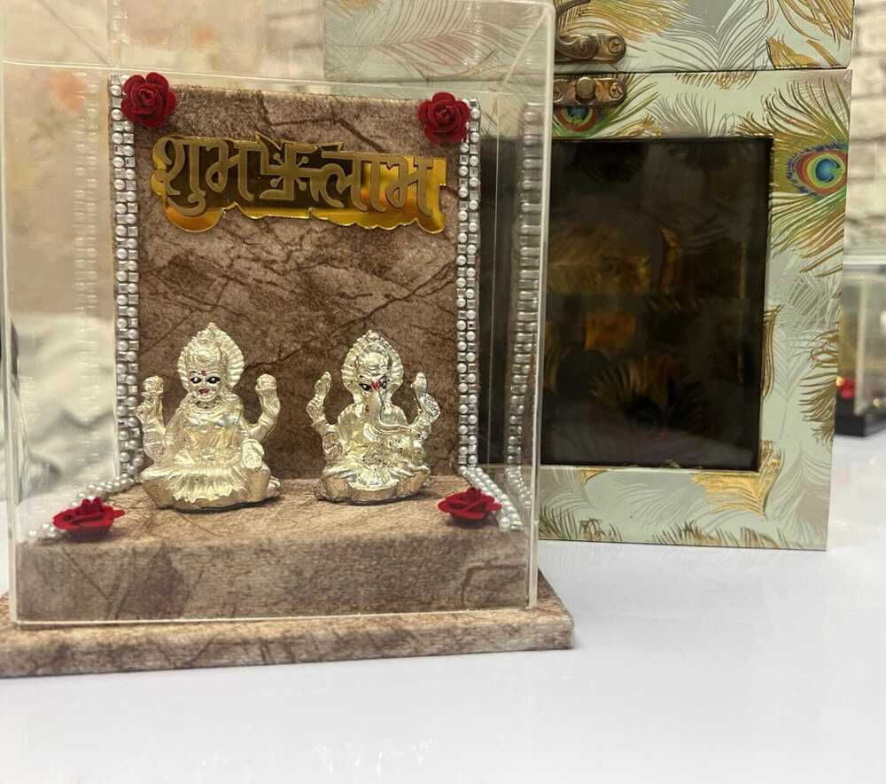 Laxmi Ganesh silver plated murti