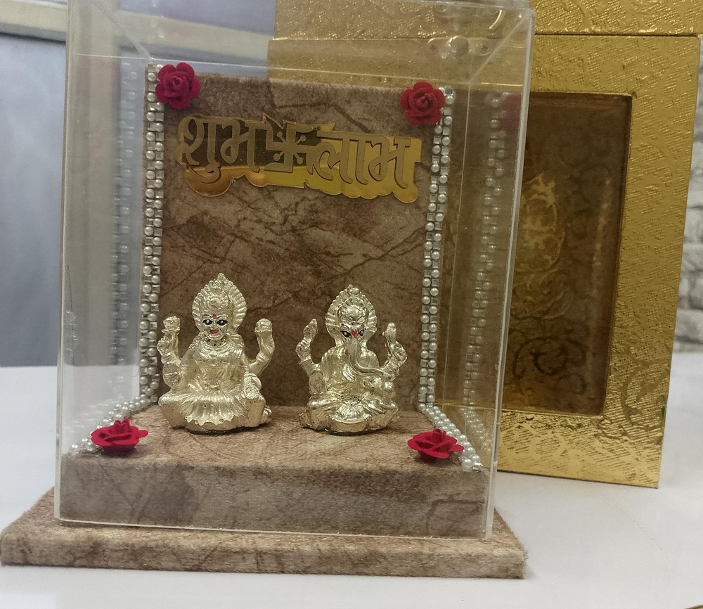 Laxmi Ganesh silver plated murti