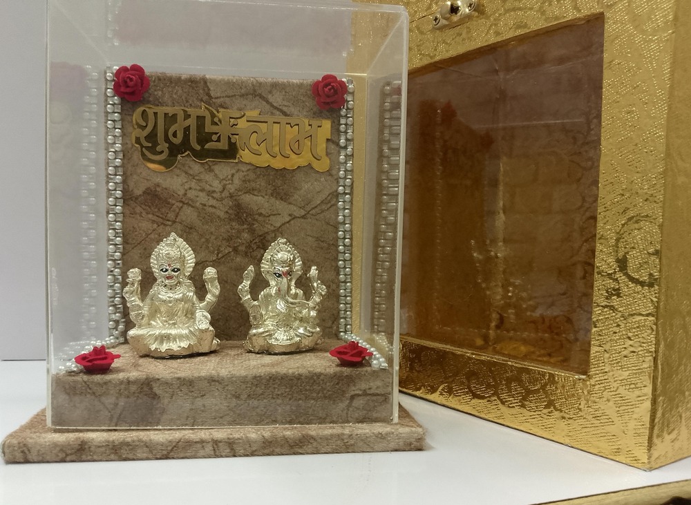 Laxmi Ganesh silver plated murti