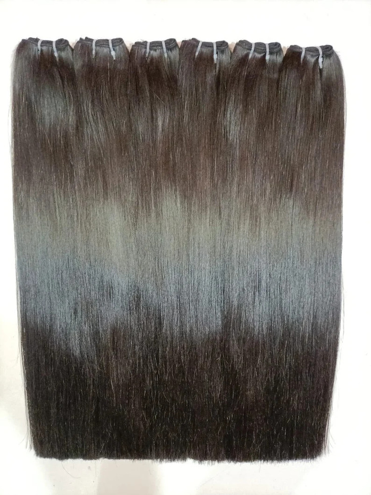 Indian Virgin human hair bundles Natural Color straight Temple Remy Weft