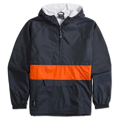 Hooded Windbreaker Jacket - Color: Black
